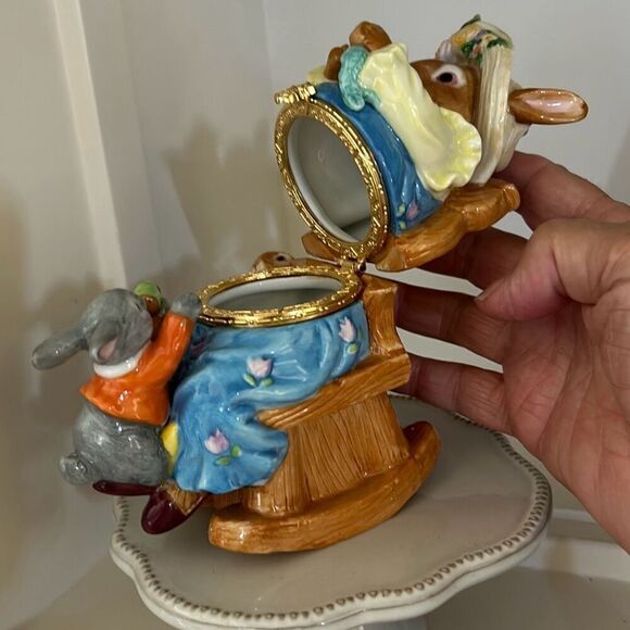 Large Mother Bunny Trinket Box NEW - Picture 5 of 9